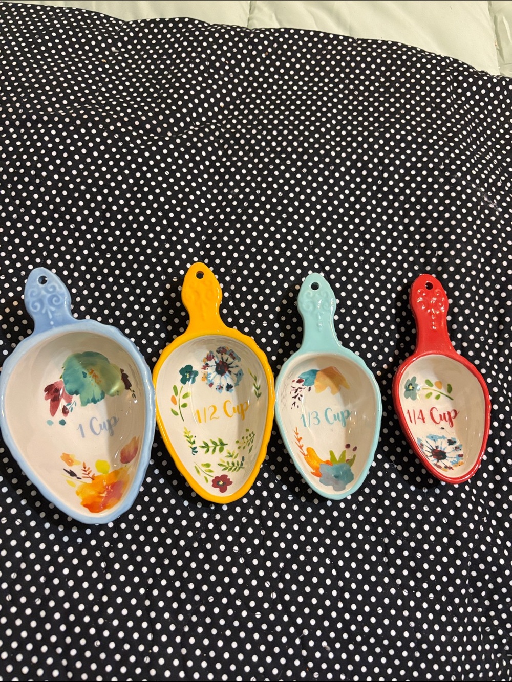 Pioneer woman Painted Ceramic Measuring Spoon Set - Colorful Floral